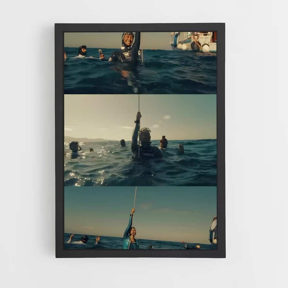 Poster L'Homme et la Mer – affiche Plongée en apnée (vue 2)